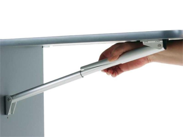 Tischplattenhalter abklappbar Länge 252mm, Alumini um schwarz eloxiert