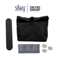 silwy® Magnet-Tasche "M" inkl. Metall-Leiste 25 cm BLACK - hält bis zu 2,5 kg