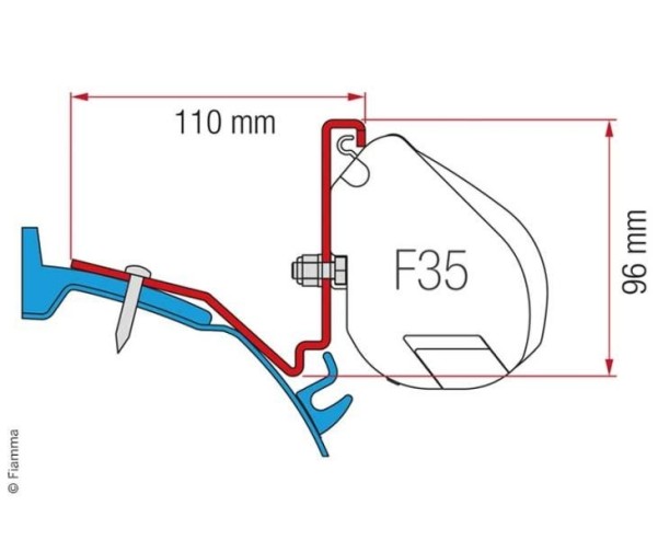Fiamma Adapter Ford Custom Capland/Capfun für F35