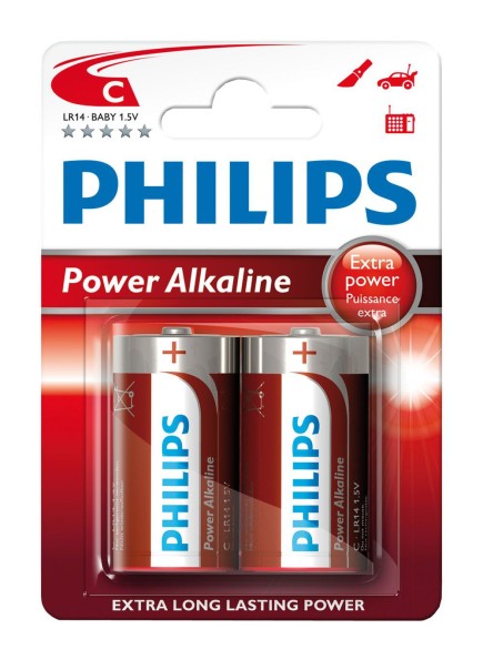 C - Philips Batterien, Blister mit 2 Stk.