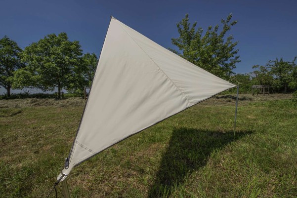 Bent TC- Zip-Canvas Single Verbindbares Sonnensegel 250 x 250 x 250 cm Sand