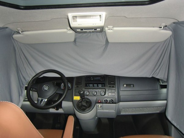 VW T5 rideau d'intimité cabine gris 1 pièce
