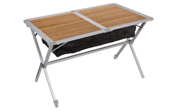 Berger Table roulante en bambou et aluminium 115 x 75 cm