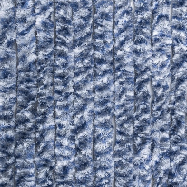 Berger Rideau molletonné en chenille gris, bleu, blanc | 200 x 100 cm