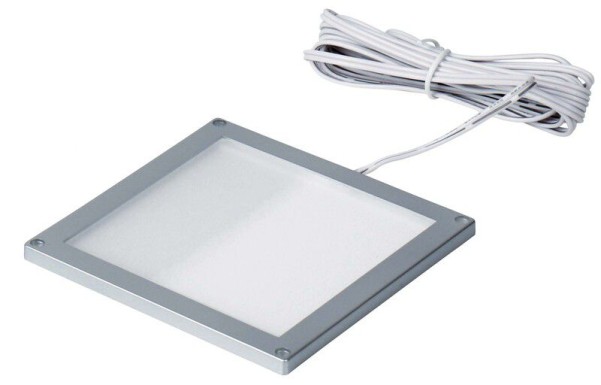 Plafonnier LED 12V/3W, montage en surface, cadre argenté, 1 00x100mm,  AG