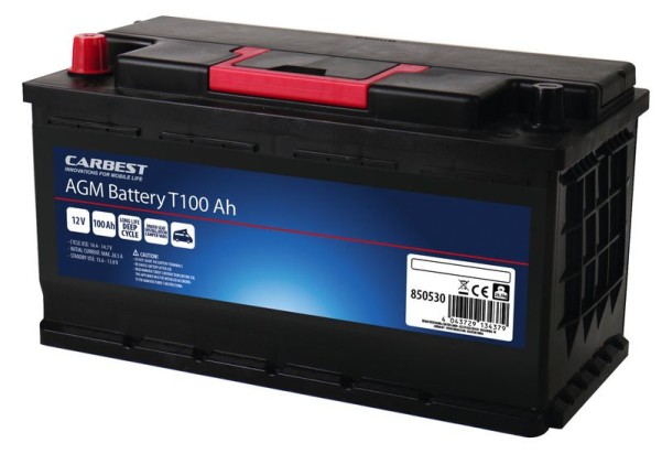 Carbest AGM 100Ah 353x175x190mm pour batterie T5