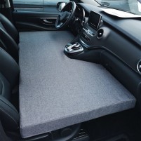 Zusatz-Bett für VW T6.1, T6, T5 und T4 mit klappbaren Betten und abnehmbaren grauen Bezügen