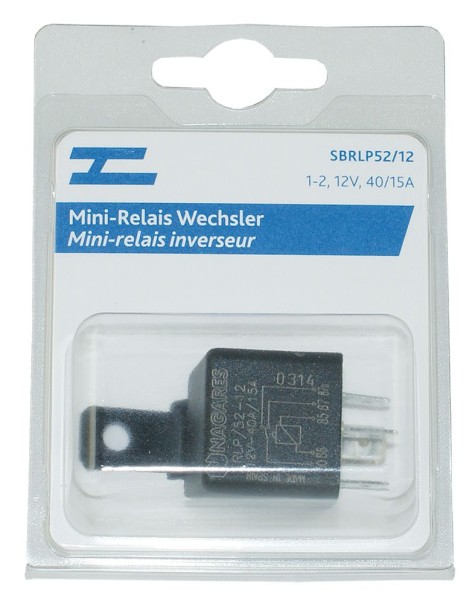 Mini-Relais Wechsler 1-2 12V/40,15A