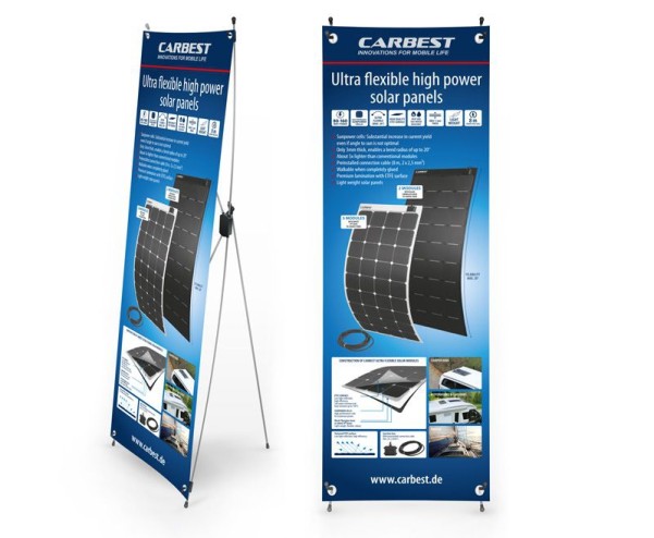 Carbest X-Banner - Motiv: Solarpanel, Englisch, Gr össe: 60x180cm