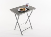 Table d'appoint Butler 53x38x64cm, acier gris-argenté