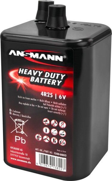 Ansmann Zink-Kohle Batterie 4R25 6 V / 9.000 mAh