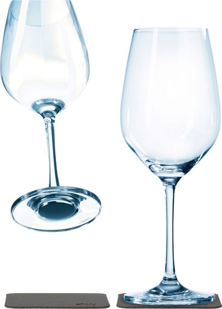 silwy® Magnet-Kristallgläser Wein mit Untersetzer 2er Set (250ml)
