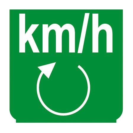 Emblem - Geschwindigkeitswechsel km/h grün