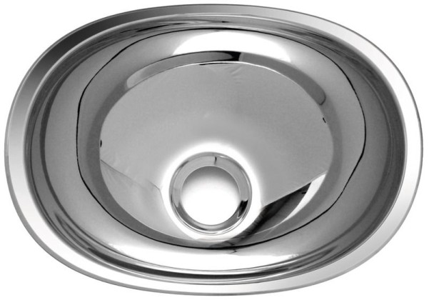 Waschbecken oval Edelstahl 432x305x130