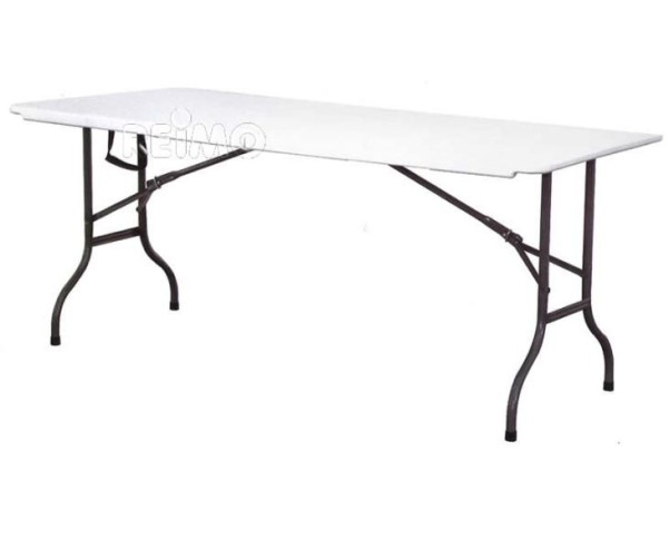 Table Easy 3, 180x75cm, plateau HDPE blanc=6,2kg, cadre en acier
