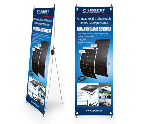 Carbest X-Banner - Motiv: Solarpanel, Französisch, Grösse: 60x180cm