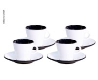 Melamin Espresso-Tassen Set LINEA schwarz für 2 Pe rsonen, Gimex