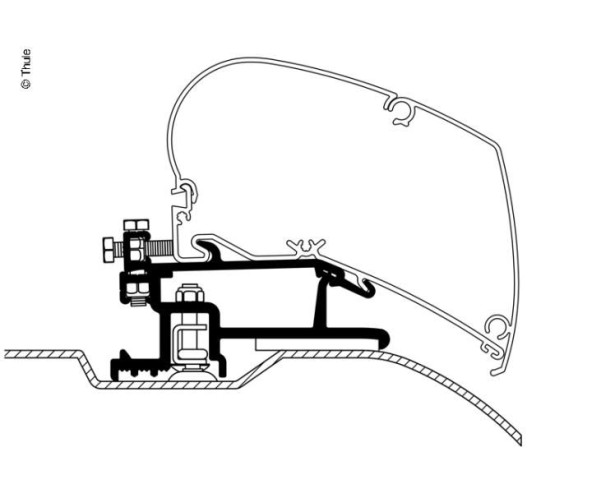 Adapter für Ducato,flache Version,325cm Markisenbr eite, Omn. 6002/6900