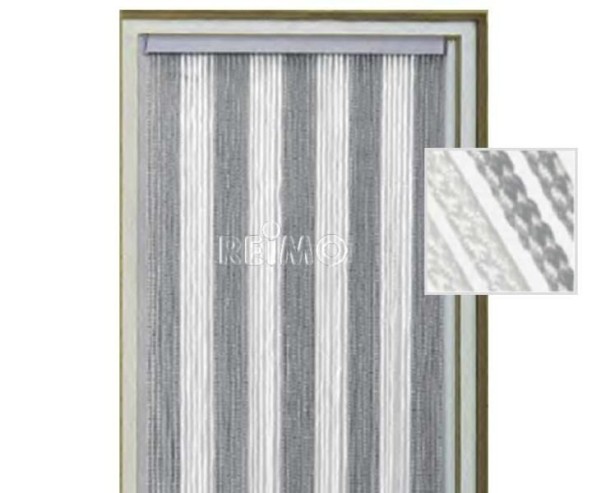 Rideau de porte KORDA 60 x 190cm /blanc, gris/