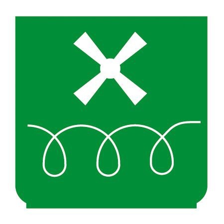 Emblem - Warmluft-Gebläse grün