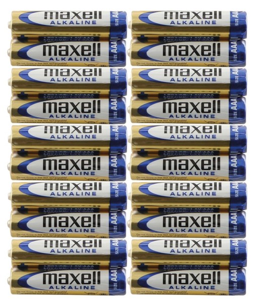 AAA - Maxell Alkaline Batterien, Blister mit 20 Stk.