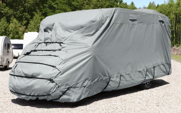 Housse de protection pour camping-car partiellement intégrée