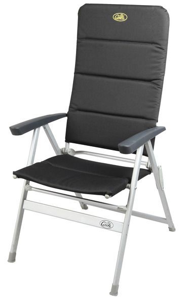 Chaise pliante GRENOBLE rembourrée, noire/argentée