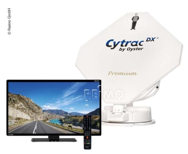 Sat-Flachantenne Cytrac® DX Twin Premium + 19"Oyst er® TV