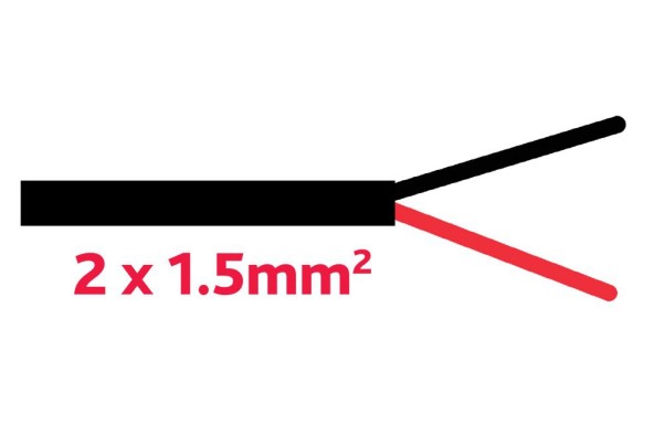 YMM-Anhaengerkabel 2x1.5mm schwarz/rot