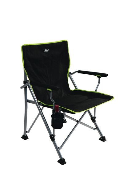 Chaise pliante noir-citron vert, avec sac d'emballage
