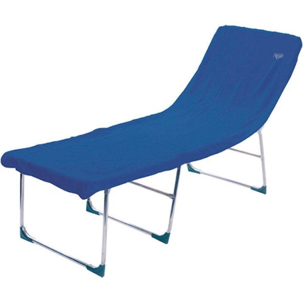 Serviette de plage pour chaises longues bleue