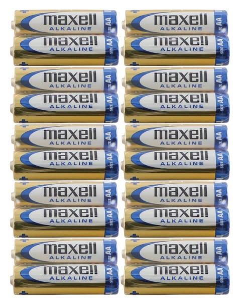 AA - Maxell Alkaline Batterien, Blister mit 20 Stk.