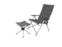 Repose-pieds pour chaise pliante JOPLIN, gris chiné, 38x 38cm, H42cm