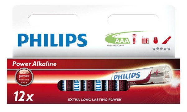 AAA - Philips Batterien, Blister mit 12 Stk.