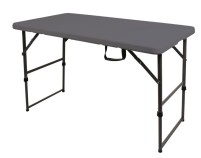Tisch Easy 1, 122x61cm,HDPE-Platte grau 4mm,Stahlg estell,höhenverst.