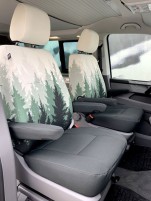 VW T6/6.1 Ocean/Coaster 2-Sitzer Rückbankbezug und Sitzbezug Set - Design: MAGIC FOREST