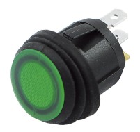Schalter rund mit LED grün Ein-Aus 12/24V