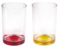 Gläser mit farbigem Boden TARIFA, 350ml, SAN, 2er  Set: gelb+rot