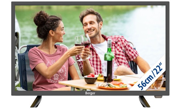 Berger Camping TV LED Fernseher mit Bluetooth 22 Zoll