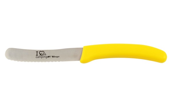 Couteau à déjeuner Berger I Love Camping jaune