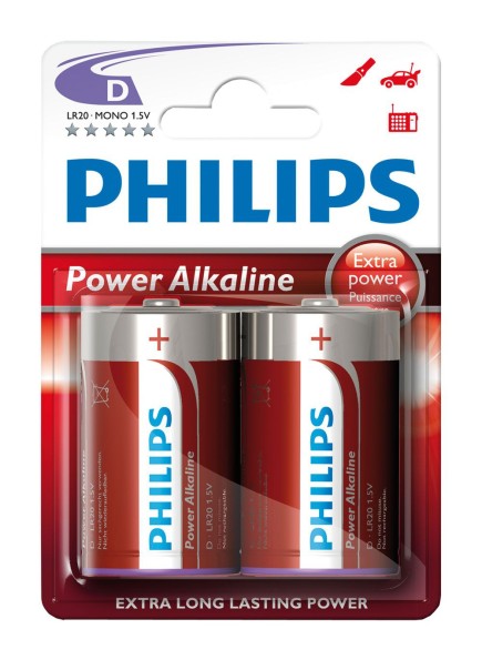 D - Philips Batterien, Blister mit 2 Stk.