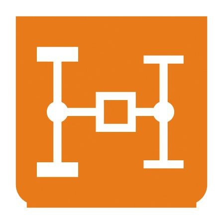 Emblem - 4-Radantrieb orange/weiss