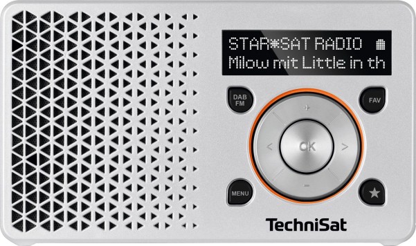 TechniSat DAB+ Digitradio 1 Tragbares Digitalradio mit integriertem Akku - silber/orange
