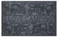 Fussmatte KERA KAMP 40x60cm, grau, PP/Gummi, Motiv : Motorhome/Caravan