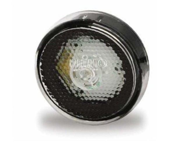 Feu de balisage LED, encastré, D=60mm, lentille blanche, câble 20cm en vrac