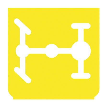 Emblem - Differentialsperre hinten gelb/weiss