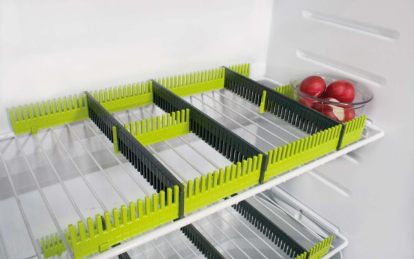 Purvario by Dörr rails de rangement pour réfrigérateurs set de 8 anthracite / lime gris / lime
