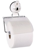 Porte-rouleau de WC avec ventouse, blanc, jusqu'à 3kg