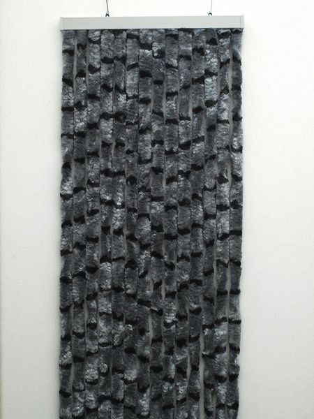 Flauschvorhang 56x205 grau-schwarz horizontal