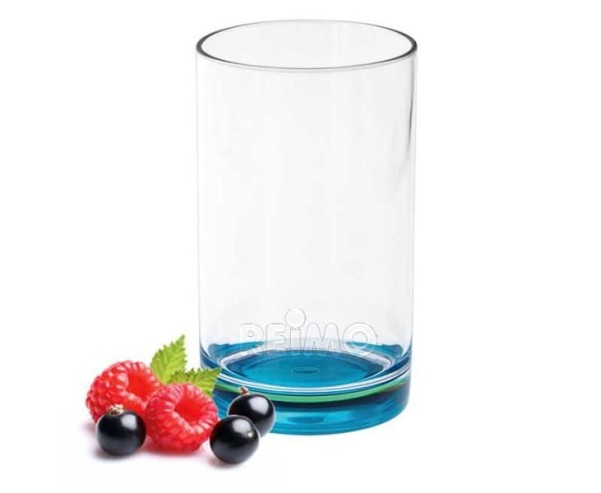 Gimex Trinkglas aus SAN, türkisfarbener Boden, 250 ml
